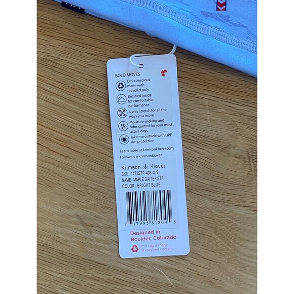 NWT Krimson Klover Illustrated Maple Neck Gaiter "Live Boldly" Blue HTF New - Picture 4 of 9